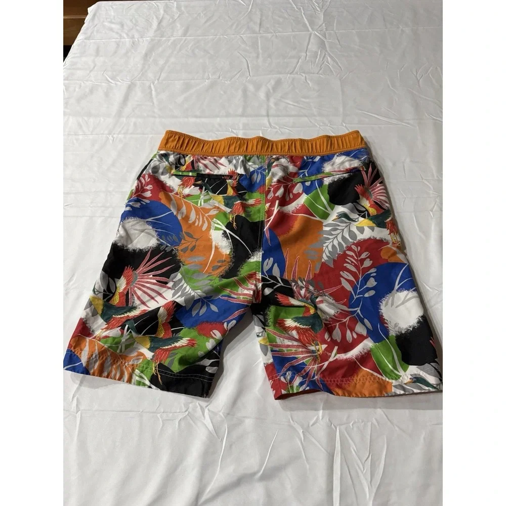 Robert Graham Men Swim/Board Lined Trunks Multi-Colored Flowers Size 36